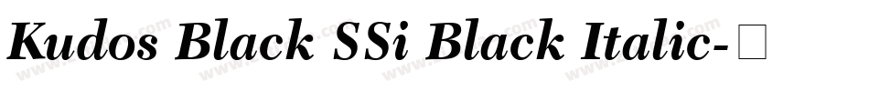 Kudos Black SSi Black Italic字体转换